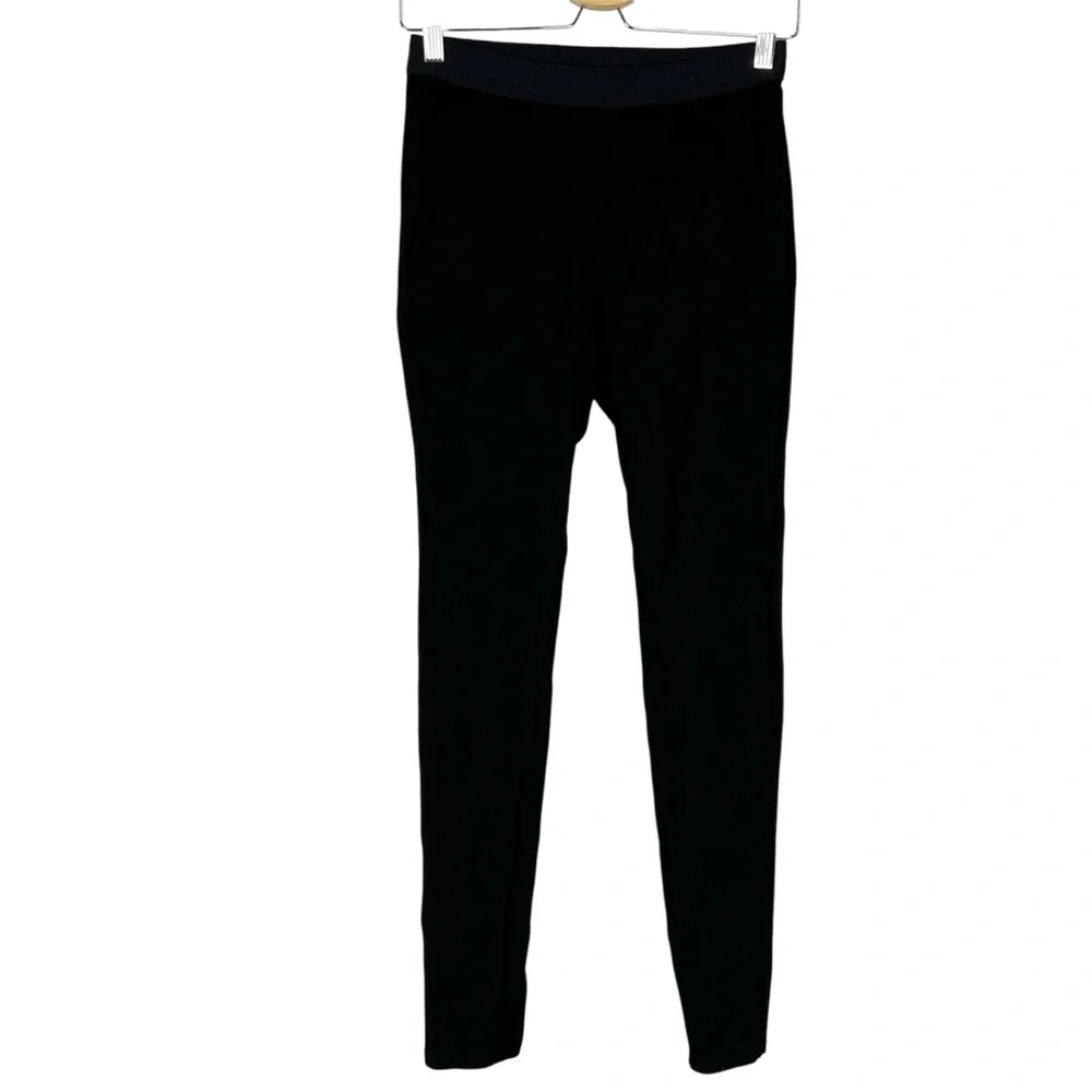 EUC Eileen Fisher Black Ribbed Leggings